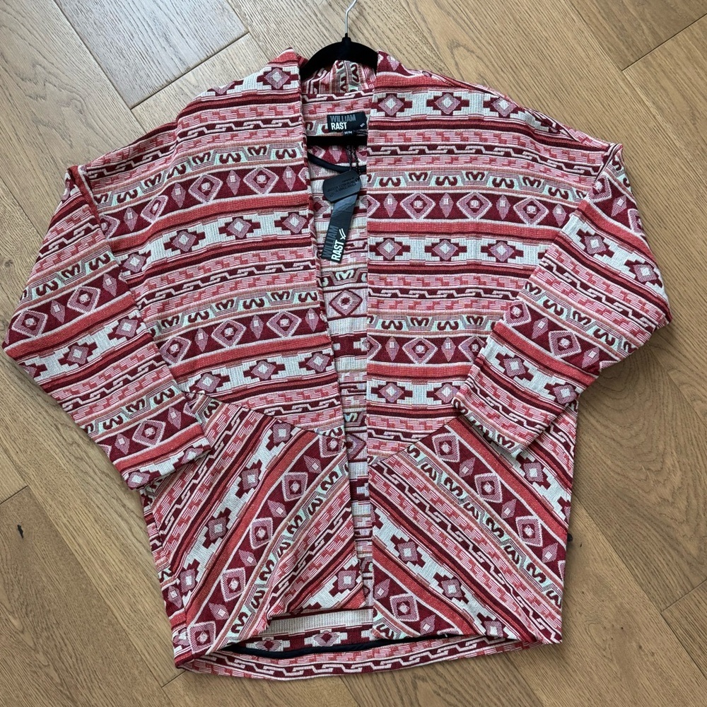 William Rast Southwest Aztec Tapestry Jacket - Size M - NWT - Red, Orange & Tan